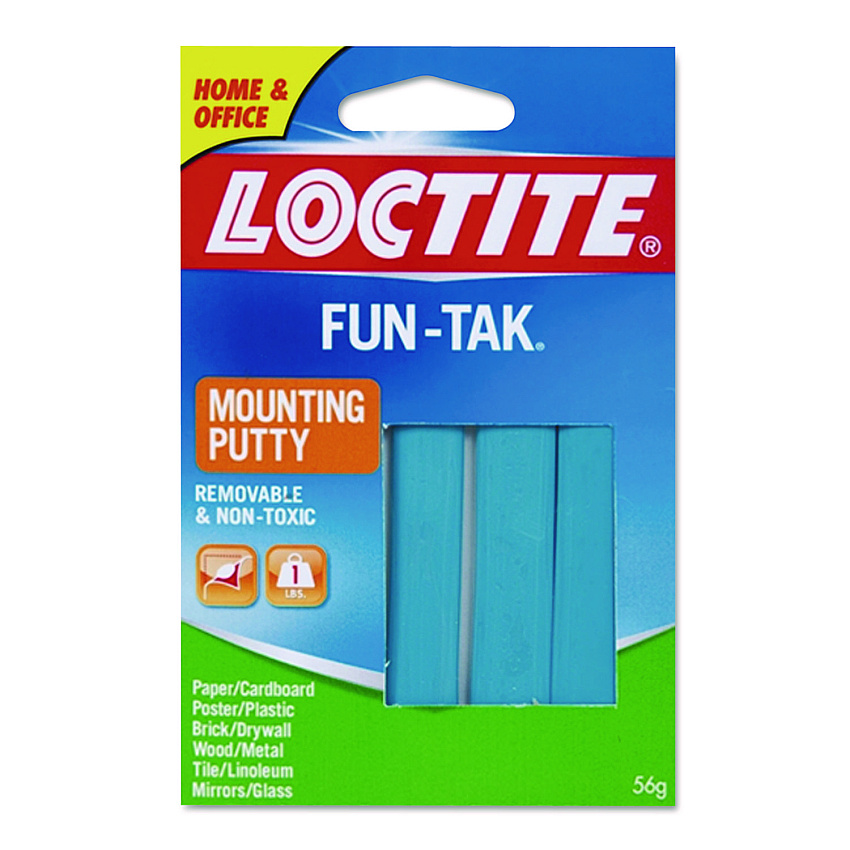 Loctite Fun-Tak Mounting Putty, Repositionable and Reusable, 6 Strips, 2 oz (1270884)