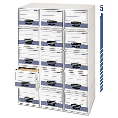 Bankers Box STOR/DRAWER STEEL PLUS Extra Space-Savings Storage Drawers, Legal Files, 17" x 25.5" x 11.5", White/Blue, 6/Carton (00312)