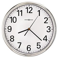 Howard Miller Hamilton Wall Clock, 12" Overall Diameter, Silver Case, 1 AA (sold separately) (625561)