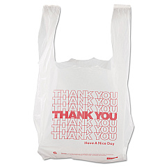 Barnes Paper Company Thank You High-Density Shopping Bags, 8" x 16", White, 2,000/Carton (8416THYOU)