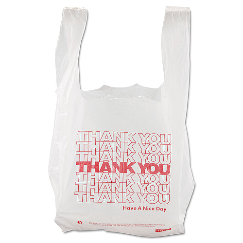 Barnes Paper Company Thank You High-Density Shopping Bags, 8" x 16", White, 2,000/Carton (8416THYOU)