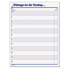 TOPS "Things To Do Today" Daily Agenda Pad, 8.5 x 11, 1/Page, 100 Forms (2170)
