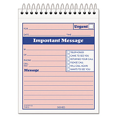TOPS Telephone Message Book with Fax/Mobile Section, Two-Part Carbonless, 4.25 x 5.5, 1/Page, 50 Forms (4010)