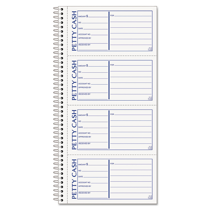 TOPS Petty Cash Receipt Book, Two-Part Carbonless, 5.5 x 11, 4/Page, 200 Forms (4109)