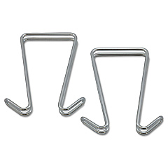 Alera Double Sided Partition Garment Hook, Steel, 0.5 x 3.38 x 4.75, Over-the-Door/Over-the-Panel Mount, Silver, 2/Pack (ALECH2SR)