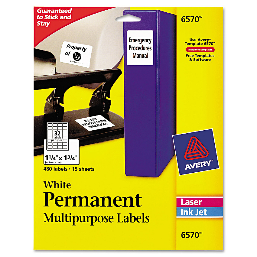 Avery 6570 Permanent ID Labels