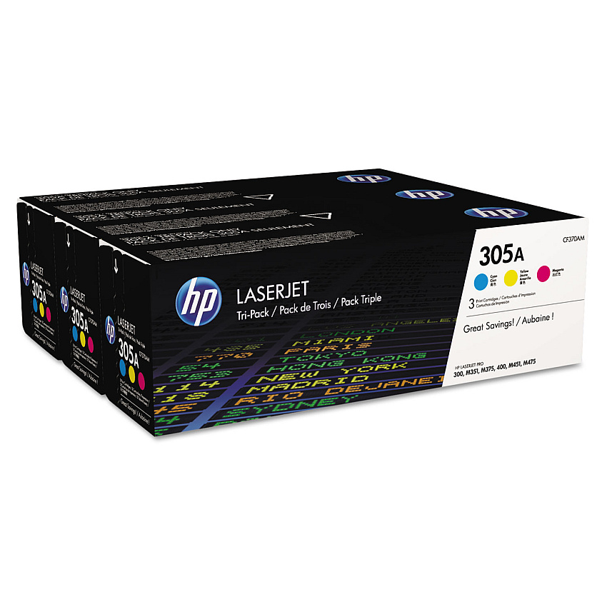 HP CF370AM Color Toner Cartridge Tri-Pack