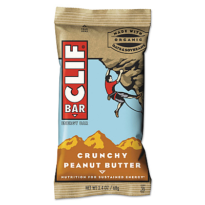 CLIF Bar Energy Bar, Crunchy Peanut Butter, 2.4 oz, 12/Box (50120)