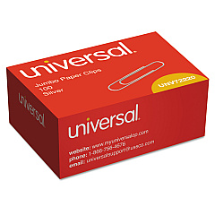Universal Paper Clips, Jumbo, Silver, 100/Box (UNV72220BX)