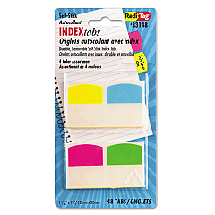 Redi-Tag Write-On Index Tabs, 1/5-Cut Tabs, Assorted Colors, 1.06" Wide, 48/Pack (33148)