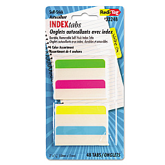Redi-Tag Write-On Index Tabs, 1/5-Cut Tabs, Assorted Colors, 2" Wide, 48/Pack (33248)