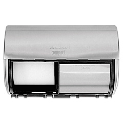 Georgia Pacific Professional Compact Coreless Side-by-Side 2-Roll Dispenser, 10.13 x 6.75 x 7.13, Stainless (56798)