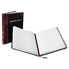 Boorum & Pease Laboratory Notebook, Data/Lab-Record Format, Black/Red Cover, 10.38 x 8.13, 150 Sheets (L21150R)