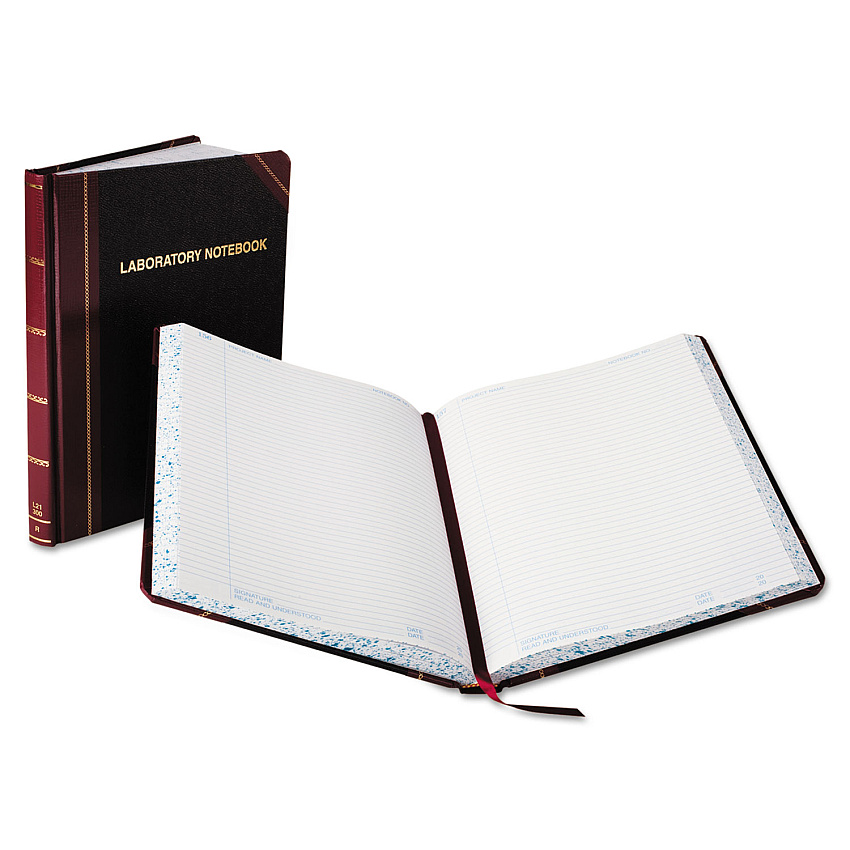 Boorum & Pease Laboratory Notebook, Data/Lab-Record Format, Black/Red Cover, 10.38 x 8.13, 150 Sheets (L21150R)