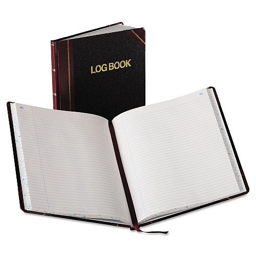 Boorum & Pease Log Book, List-Management Format, Medium/College Rule, Black/Red Cover, 10.13 x 7.78, 150 Sheets (G21150R)