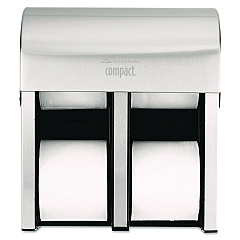 Georgia Pacific Professional Compact Quad Vertical 4-Roll Coreless Dispenser, 11.75 x 6.9 x 13.25, Stainless Steel (56748)