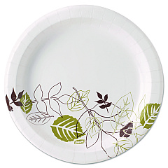 Dixie Pathways Soak-Proof Shield Mediumweight Paper Plates, 8.5" dia, Green/Burgundy, 1,000/Carton (UX9PATH)