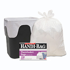 Handi-Bag Super Value Pack, 8 gal, 0.6 mil, 22" x 24", White, 780/Carton (HAB6FW130CT)
