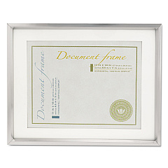 Universal Plastic Document Frame with Mat, 11 x 14 and 8.5 x 11 Inserts, Metallic Silver (UNV76854)