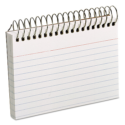 Oxford Spiral Index Cards, Ruled, 3 x 5, White, 50/Pack (40282)