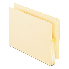 Pendaflex Manila Drop Front Shelf File Pockets with Rip-Proof-Tape Gusset Top, 3.5" Expansion, Letter Size, Manila, 25/Box (12812)