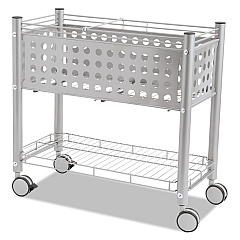 Vertiflex Smartworx File Cart, One-Shelf, 28.25w x 13.75d x 27.38h, Matte Gray (VF52000)