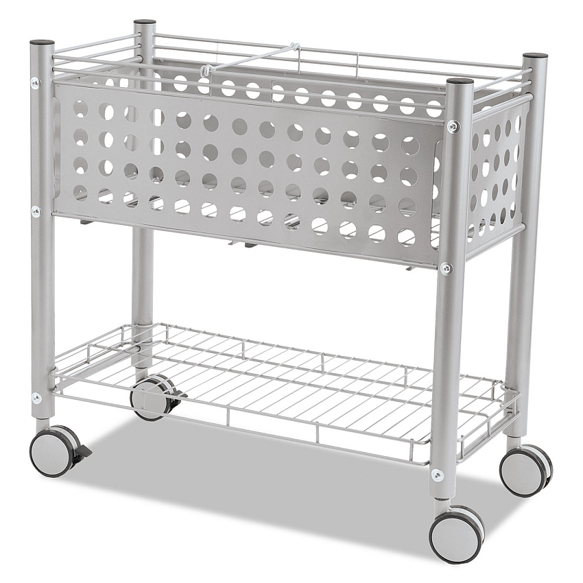Vertiflex Smartworx File Cart, One-Shelf, 28.25w x 13.75d x 27.38h, Matte Gray (VF52000)