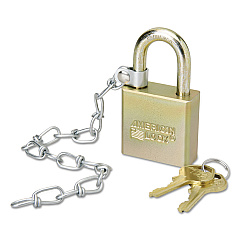 AbilityOne 5340015881010, Padlock With Attached Chain, 1 3/4" Width, Steel