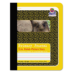 Pacon Primary Journal, D'Nealian 1-3, Zaner-Bloser 2-3, Illustration/Manuscript Format, Yellow Cover, 9.75 x 7.5, 100 Sheets (2426)