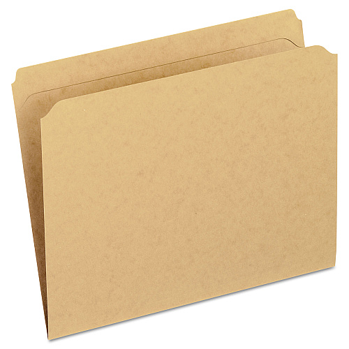 Pendaflex Dark Kraft File Folders with Double-Ply Top, Straight Tabs, Letter Size, 0.75" Expansion, Brown, 100/Box (RK152)