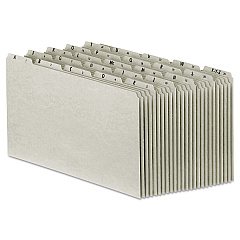 Pendaflex Top Tab A-Z File Guides, 1/5-Cut Top Tab, A to Z, 8.5 x 14, Gray, 25/Set (PN1025)