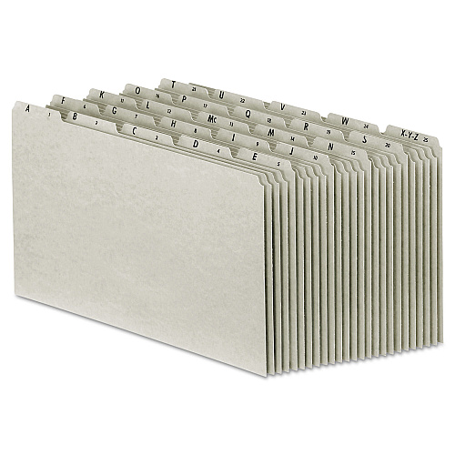 Pendaflex Top Tab A-Z File Guides, 1/5-Cut Top Tab, A to Z, 8.5 x 14, Gray, 25/Set (PN1025)