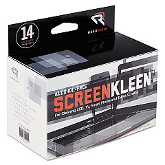 Read Right ScreenKleen Alcohol-Free Wipes, Cloth, 5 x 5, 14/Box (RR1291)