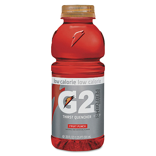 Gatorade G2 Perform 02 Low-Calorie Thirst Quencher, Fruit Punch, 20 oz Bottle, 24/Carton (04053)