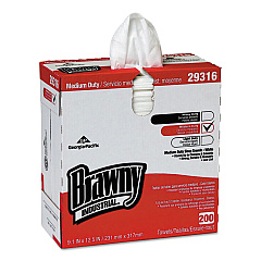 Brawny Professional Lightweight Disposable Shop Towels, 9.1 x 12.5, White, 2,000/Carton (29316CT)