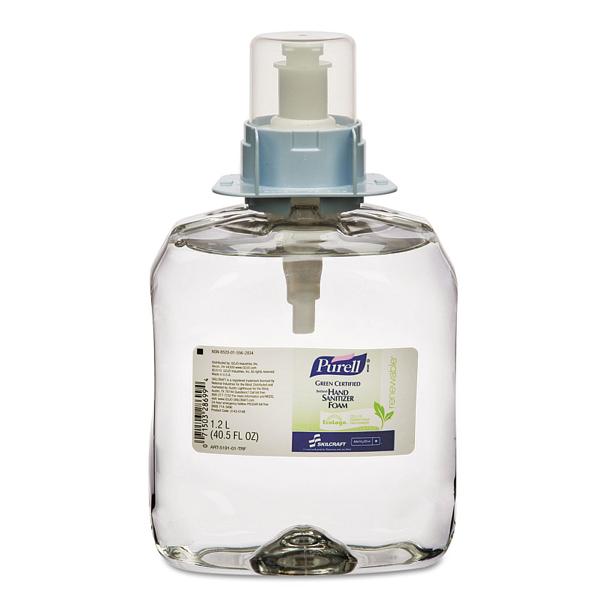 AbilityOne 8520015562834, SKILCRAFT, PURELL Refill Foam Hand Sanitizer, 1,200 mL, 3/Box