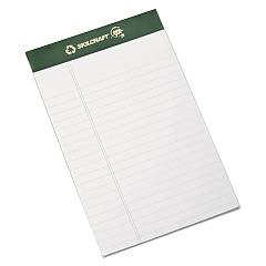 AbilityOne 7530015169629 SKILCRAFT Process Chlorine-Free Paper Pads, Wide/Legal Rule, 50 White 5 x 8 Sheets, Dozen