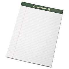 AbilityOne 7530015169627 SKILCRAFT Process Chlorine-Free Paper Pads, Wide/Legal Rule, 50 White 8.5 x 11 Sheets, Dozen