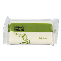 Pure & Natural Body and Facial Soap, Fresh Scent, # 1 1/2 Flow Wrap Bar, 500/Carton (500150)