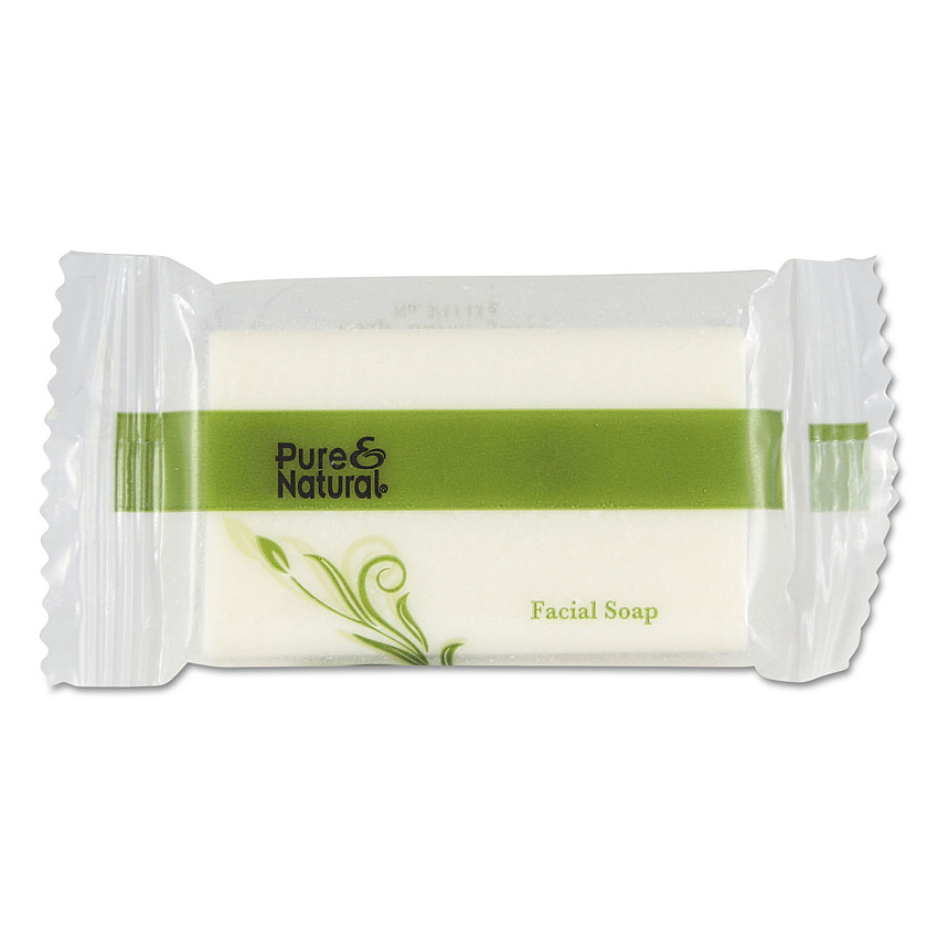 Pure & Natural Body and Facial Soap, Fresh Scent, # 3/4 Flow Wrap Bar, 1,000/Carton (500075)