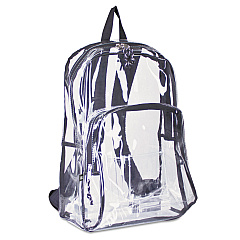 Eastsport Backpack, PVC, 12.5 x 5.5 x 17.5, Clear/Black (193971BJBLK)