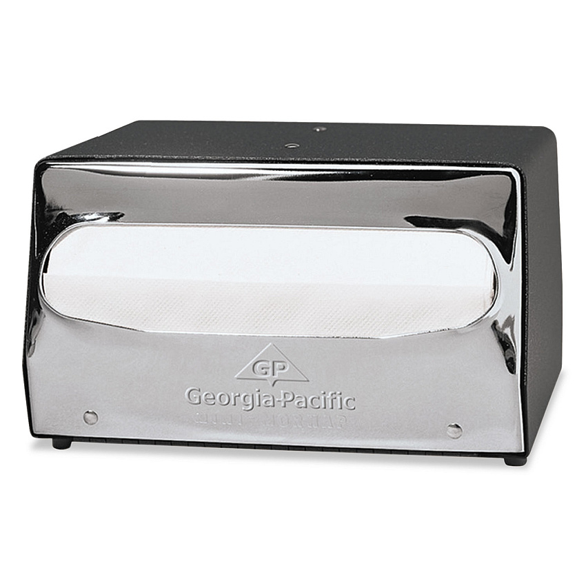 Georgia Pacific Professional MorNap Tabletop Napkin Dispenser, 7.9 x 11.5 x 4.9, Black/Chrome (51202CT)