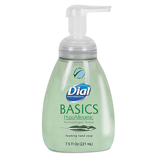 Dial Professional Basics Hypoallergenic Foaming Hand Wash, Honeysuckle, 7.5 oz Pump (06042)