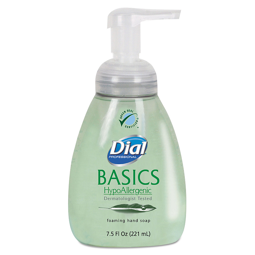 Dial Professional Basics Hypoallergenic Foaming Hand Wash, Honeysuckle, 7.5 oz Pump (06042)