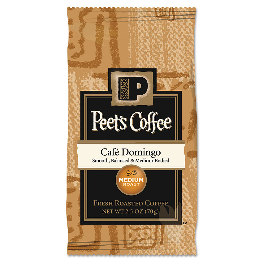 Peet's Coffee & Tea Coffee Portion Packs, Cafe Domingo Blend, 2.5 oz Frack Pack, 18/Box (504918)
