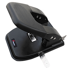 AbilityOne 7520016203314 SKILCRAFT Adjustable Two-Hole Punch, 1/4" Holes, 30-Sheet, Black