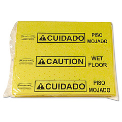 Rubbermaid Commercial Over-The-Spill Pad Tablet, 12 oz, 14 x 16.5, 25/Pack (4253YEL)