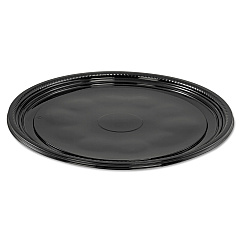 WNA Caterline Casuals Thermoformed Platters, 12" Diameter, Black. 25/Carton (A512PBL)