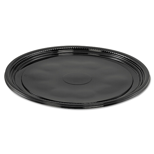 WNA Caterline Casuals Thermoformed Platters, 12" Diameter, Black. 25/Carton (A512PBL)