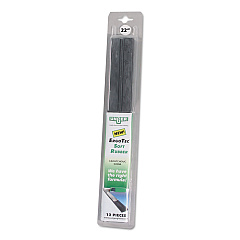 Unger ErgoTec Replacement Squeegee Blades, 16" Wide Blade, Black Rubber, Soft, 12/Pack (RT40)